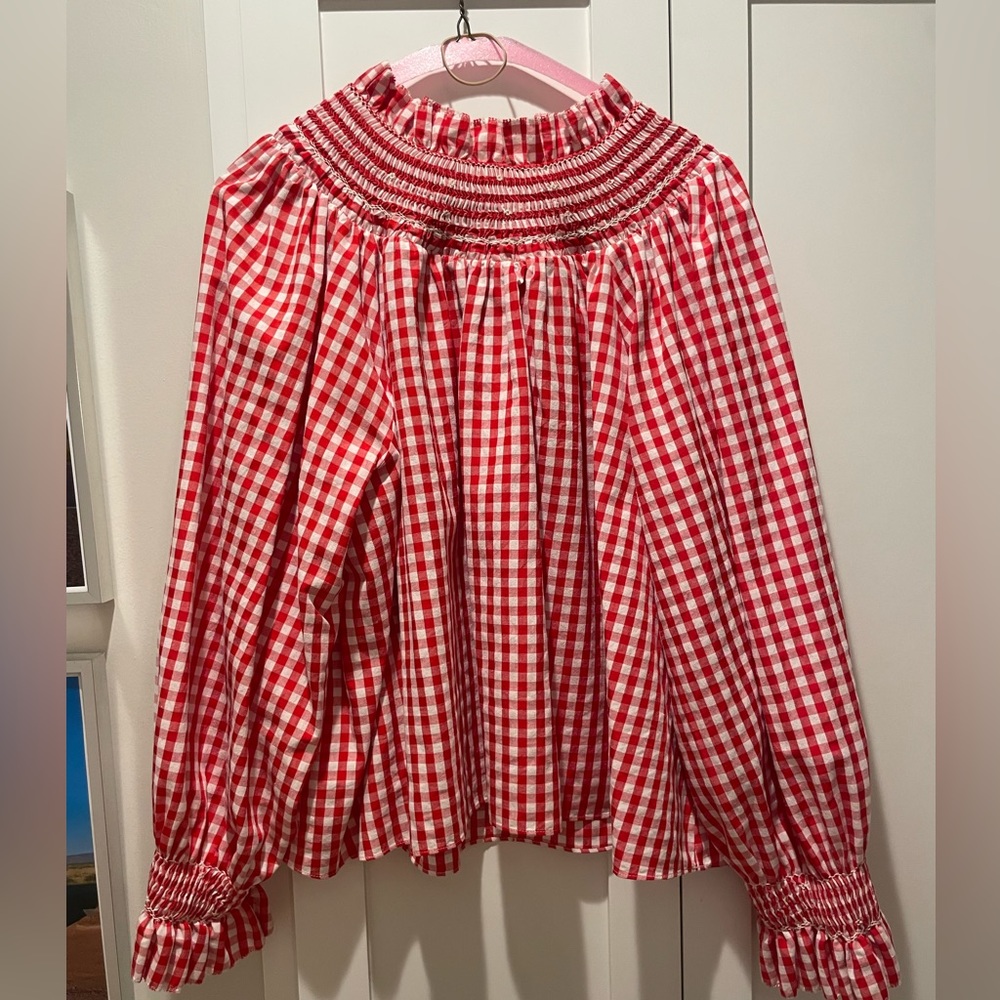 Hunter bells Hayes gingham blouse size L